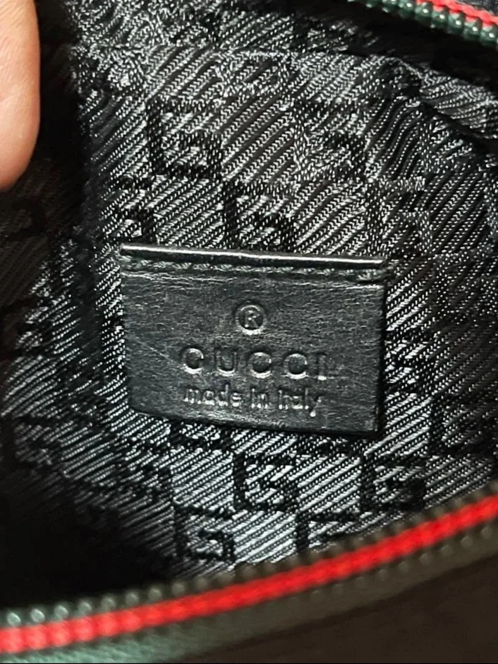 Gucci Black Men's Belt Bag with Red Trim
